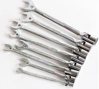 SALTUS Jeu de clés à fourche articulées 8 pièces 8-22 mm Clé à molette 3en1