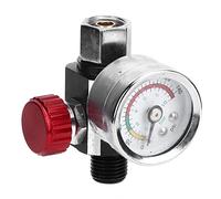 Saluaqui Régulateur de Pression d'aérographe G1/4 140 PSI Régulateur de Pression avec Jauge Haute Valve pour Pulvérisation de Peinture, Sablage, Pulvérisateur HVLP, Construction en Fer/plastique,