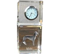Saluki I - horloge en cristal avec photo, photo de chien dans le cristal, horloge de table personnalisée de la marque Art-Dog