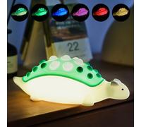 SALUOKE Veilleuse Dinosaure pour Enfants,7 Couleurs Veilleuse Bébé | Veilleuse Silicone Rechargeable,Décoration de Chambre de Bébé,Lampe Mignonne Cadeau pour Tout-Petits (Vert)
