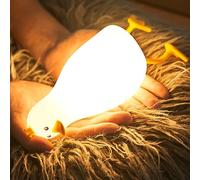 SALUOKE Veilleuse LED Bébé Canard en Silicone - 7 Couleurs, Rechargeable, Portable avec Minuterie - Lampe de Chevet et Déco Chambre