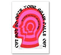 SALVADERO Affiche Open Your Brain - Poster Art Graphique Minimaliste Abstrait | Art Mural 250g/m² Mat Sans cadre (Open Your Brain, 50L x 40l cm)