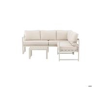 Salvador1 canapé d'angle, 1 table basse beige.