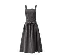 Salyeeluly Tablier en coton et lin pour femme | Style japonais avec bretelles dans le dos | Tabliers doux pour femme, jupe ronde pour fleuriste, café et cuisine, Gris anthracite. , Refer to