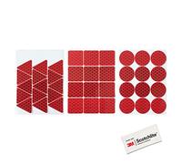 Salzmann Autocollants Extérieurs | 39 Stickers Réfléchissants | Pour vélos, motos, maison et jardin | Fabriqué avec matériau réfléchissant 3M Diamond Grade | Red