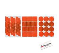 Salzmann Autocollants Extérieurs | 39 Stickers Réfléchissants | Pour vélos, motos, maison et jardin | Fabriqué avec matériau réfléchissant 3M Diamond Grade |Orange