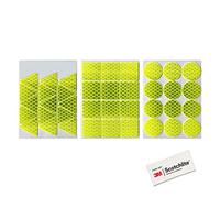 Salzmann Autocollants Extérieurs | 39 Stickers Réfléchissants | Pour vélos, motos, maison et jardin | Fabriqué avec matériau réfléchissant 3M Diamond Grade | Jaune