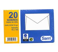 Sam 665135 - Pack de 20 enveloppes pour cartes de visite, 70 x 105 mm