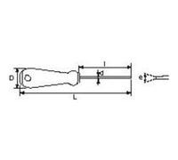 Sam Outillage T-10Mhp175 Tournevis S1 Fente Mécanicien Lame Hexagonale Avec Écrou 6 Pans 10 X 175 Mm G
