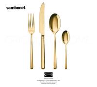 Sambonet - LINEAR Mirror PVD Or - Set Couverts 24 Pièces X 6 Gens