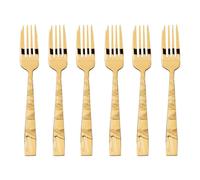 Sambonet Set de 6 fourchettes à gâteau en acier inoxydable/PVD doré 52767GA5