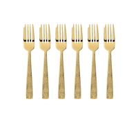 Sambonet Siena Set de 6 fourchettes à gâteau en acier inoxydable/PVD or