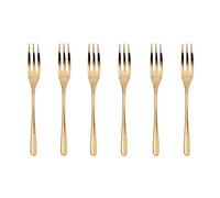 Sambonet - Taste Lot de 6 fourchettes Dolce en acier inoxydable, fourchettes à dessert, finition PVD, passent au lave-vaisselle, doré