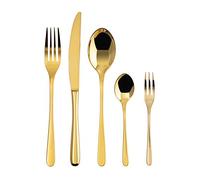 Sambonet - Taste Set de couverts de table pour 12 personnes, 60 pièces en acier inoxydable, finition PVD, passent au lave-vaisselle, doré