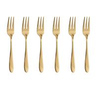 Sambonet Velvet Edelstahl/PVD Gold Set 6 Kuchengabeln S0196-S00017-S1578 52712GA5