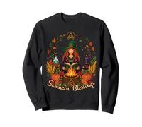 Samhain Blessings Roue de sorcière païenne de l'année Wicca Wiccan Sweatshirt