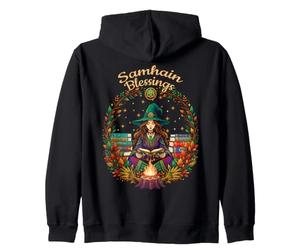 Samhain Blessings Sorcière païenne Wicca Wiccan Roue de l'année Sweat à Capuche