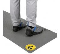 SAMKRAFT W4 Tapis Anti-Fatigue ESD Antistatique 9,5mm - Mousse Haute Résilience Ergonomique - Norme en 61340-5-1 - Tapis de Sol Dissipatif pour Laboratoire et Industrie - Gris - 91 x 120 cm