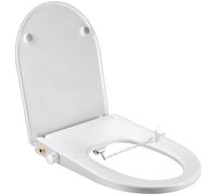SAMODRA Abattant WC Forme D Bidet Cuvette Toilette Seat Cuvette Toilette Lunette Bidet Toilettes WC Avec Frein De Chute Lavage Des Hanches, Lavage FéMinin & Auto - Nettoyage (Forme D)