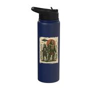 Samouraï, Bigfoot et extraterrestre, OVNI | Ninja vintage et japonais Stainless Steel Insulated Water Bottle