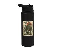 Samouraï, Bigfoot et extraterrestre, OVNI | Ninja vintage et japonais Stainless Steel Insulated Water Bottle