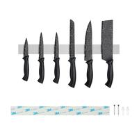 Sampoes Porte Couteaux Aimanté 40cm, INOX Aimant Couteau Mural, Barre Aimantée pour Couteaux et Ustensiles, Barre Magnétique sans Perçage pour Cuisine, Argent