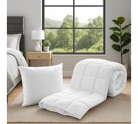 SAMPUR - Couette Magique - Isothermique - Tissage Jacquard - Double Passepoil Galonné - Traitement Anti Acariens (Blanc, 220 x 240 cm)