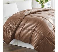 SAMPUR Couette Soft Luxe - Couette Légère 250 g/m² - Garnissage Microfibre Hypoallergénique (Chocolat, 200 x 200 cm)