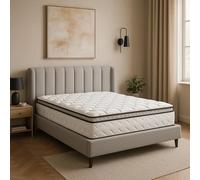 SAMPUR - Matelas César | Surmatelas Intégré avec Zones de Confort | Mémoire de Forme et Mousse Haute Résilience | Accueil Moelleux et Soutien Ferme | Épaisseur 20 cm (200 x 200 cm)