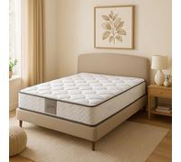 SAMPUR - Matelas Cosmos 160 x 200 cm Design Confort | Epaisseur 20 cm | Double Technologies - Mémoire de Forme - Ressorts ensachés | Mousse HR + Pro-Suit | Soutien Mi-Ferme Équilibré