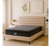 SAMPUR - Matelas Serenity 140 x 190 cm | Epaisseur 30 cm | Triple Technologies - Mousse à Mémoire de Forme - Latex - Ressorts Ensachés | Coutil 100% Coton | Accueil Tonique Soutien Ferme | Équilibré