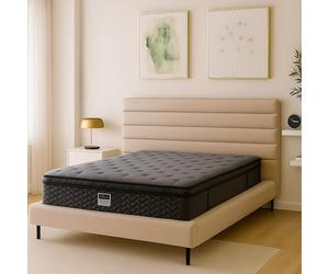 SAMPUR - Matelas Serenity 140 x 190 cm | Epaisseur 30 cm | Triple Technologies - Mousse à Mémoire de Forme - Latex - Ressorts Ensachés | Coutil 100% Coton | Accueil Tonique Soutien Ferme | Équilibré