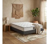 SAMPUR Pack Matelas Cosmos + Lit Bouclette Gris | Matelas à Mémoire de Forme et Ressorts ensachés | Sommier Confort (140x190 cm)