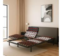 SAMPUR - Sommier électrique de Relaxation | Orthopédique à plots réglables | Encastrable dans Un Cadre de lit | 5 Positions de Couchage (200 x 200 cm (-2x-100x200cm))