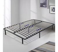 SAMPUR - Sommier Essentiel 140x190 cm | Résistant et Confortable | 7 Pieds Inclus | Lattes réglables | Cadre métal laqué époxy | Sommier 1 ou 2 Personnes | Montage Rapide et Facile