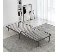 SAMPUR - Sommier Essentiel 90x200 cm | Cadre Métal Laqué Époxy | Lattes en Peuplier Réglables | Pieds Inclus 25 cm | Résistant et Confortable | Sommier 1 Personne | Montage Rapide et Facile