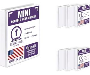 Samsill 3 Bague Mini View Binders, 2,5 cm Round Bague blanc