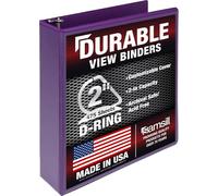 Samsill Classeur durable de 5,1 cm, fabriqué aux États-Unis, reliure à anneaux en D, couverture transparente personnalisable, violet, peut contenir 475 pages