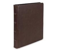 Samsill Classeur professionnel vintage en cuir à 3 anneaux, couverture rigide, anneaux de 1,3 cm, format lettre 21,6 x 27,9 cm, sans fermeture éclair, en similicuir marron