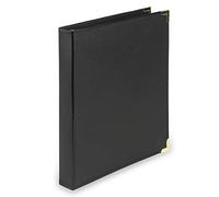 Samsill Classic Collection Classeur de présentation à 3 anneaux, 2,5 cm, anneaux ronds en laiton (peut contenir 200 feuilles), noir