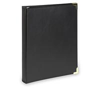 Samsill Classic Collection Executive Classeur de présentation à 3 anneaux en laiton Noir 100 feuilles