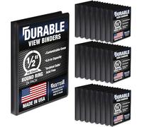 Samsill Durable Lot de 24 classeurs ronds noirs de 1,27 cm pour classeur personnalisable à 3 anneaux