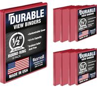 Samsill Durable Lot de 8 classeurs ronds rouges de 1,27 cm pour classeur à 3 anneaux