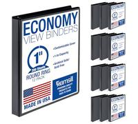 Samsill Economy View à anneaux avec anneaux ronds Lot de 12 - Noir 2.54 cm noir
