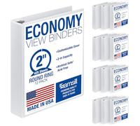 Samsill Lot de 12 classeurs à 3 anneaux de 5,1 cm, fabriqués aux États-Unis, couverture transparente personnalisable, blanc, MP128567
