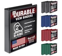 Samsill Lot de 12 classeurs durables à 3 anneaux fabriqués aux États-Unis, 5,1 cm, peut contenir 350 feuilles, couverture transparente personnalisable, assortiment de base, lot de 12 (MP126468)