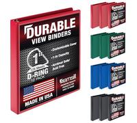 Samsill Lot de 12 classeurs durables à 3 anneaux fabriqués aux États-Unis, classeur à anneaux en D de 2,5 cm, peut contenir 225 feuilles, couverture transparente personnalisable, assortiment de base,