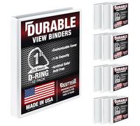 Samsill Lot de 12 classeurs durables de 2,5 cm, fabriqués aux États-Unis, reliure à anneaux en D, couverture transparente personnalisable, blanc, peut contenir 225 pages