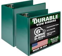 Samsill Lot de 2 Classeurs durables à 3 anneaux en D verrouillables 15,2 cm, classeurs fabriqués aux États-Unis, panneaux de particules FSC 100% recyclés, Vert