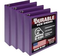 Samsill Lot de 4 Classeurs durables à 3 anneaux en D 5,1 cm, classeurs fabriqués aux États-Unis, panneaux de particules FSC 100% recyclés, Violet